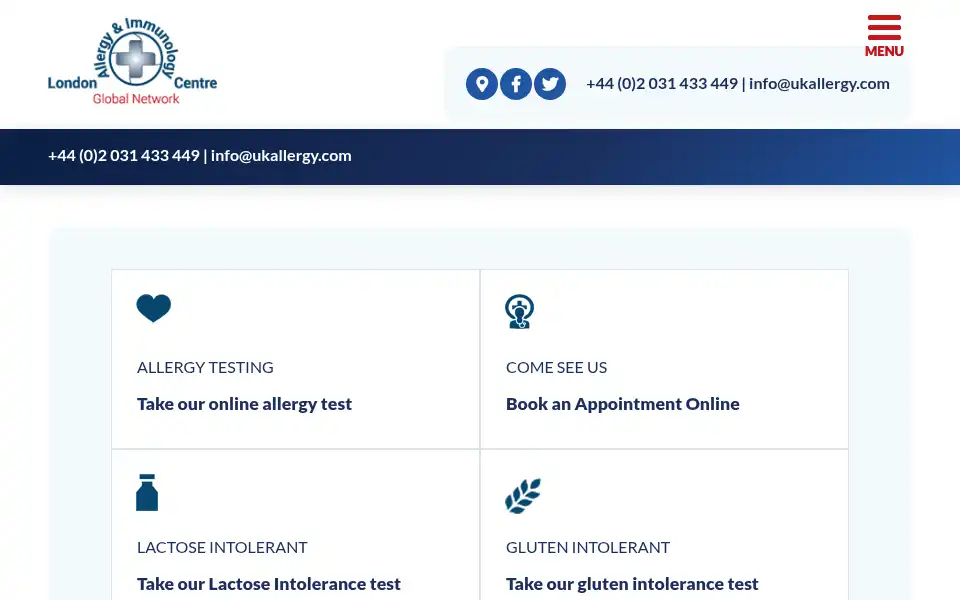 Screenshot of ukallergy.com