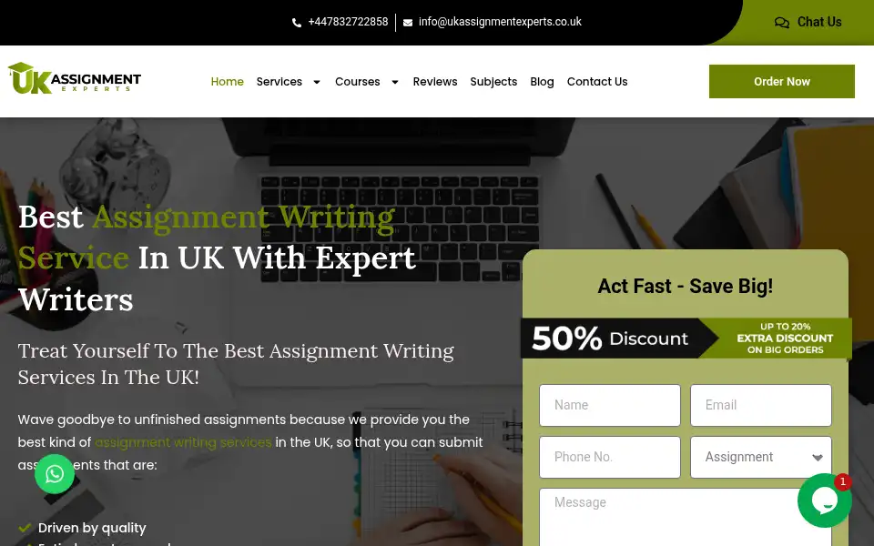 Screenshot of ukassignmentexperts.co.uk