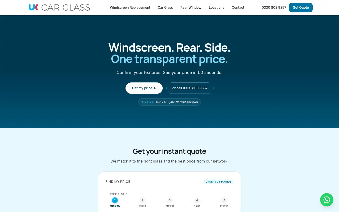 Screenshot of ukcarglass.co.uk