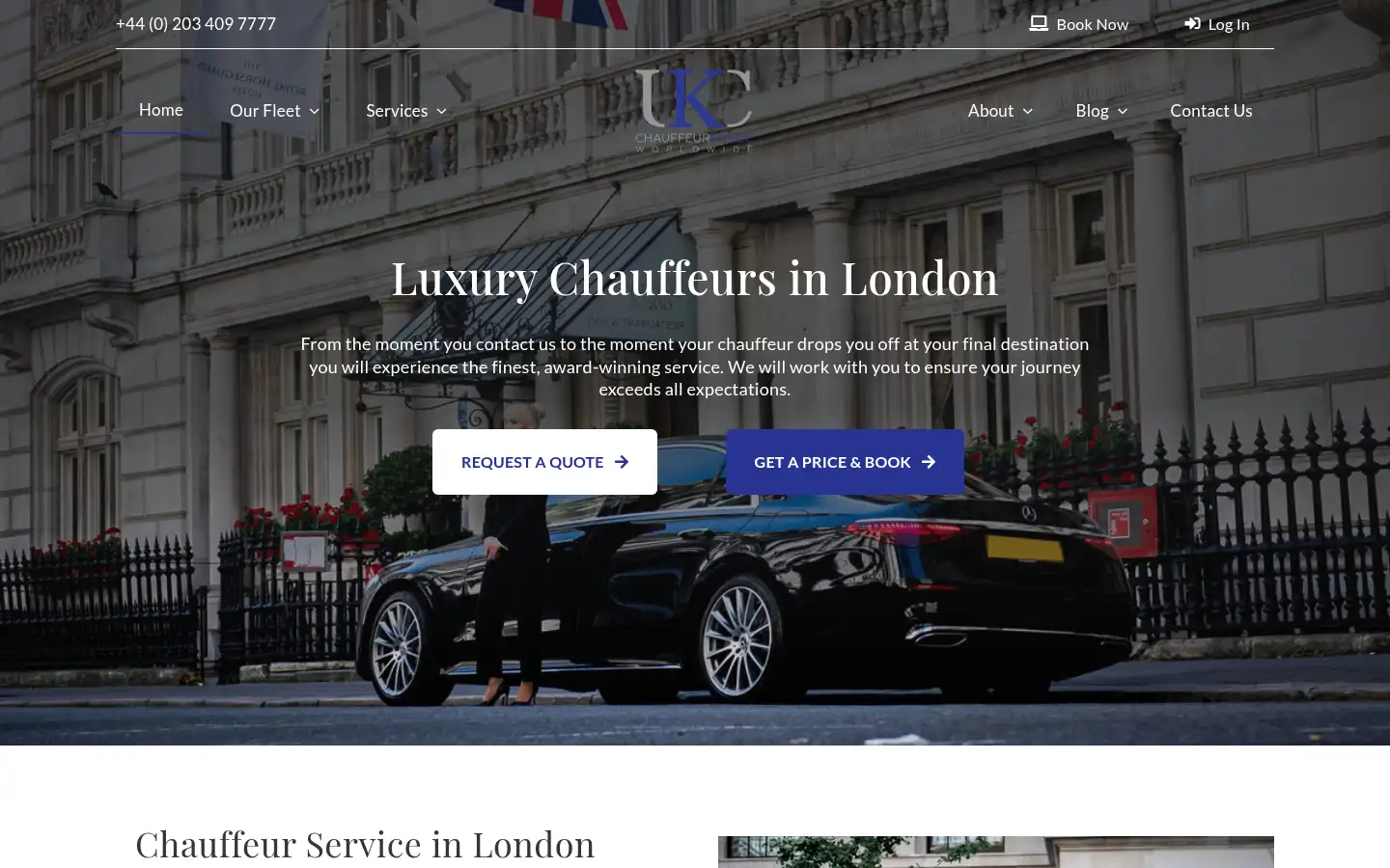 Screenshot of ukchauffeurforce.com