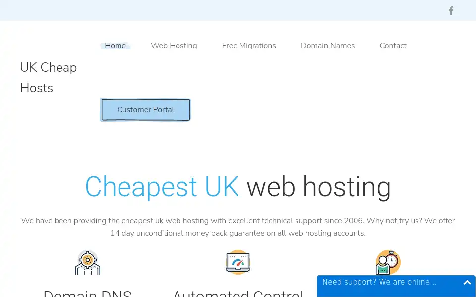 Screenshot of ukcheaphosts.com