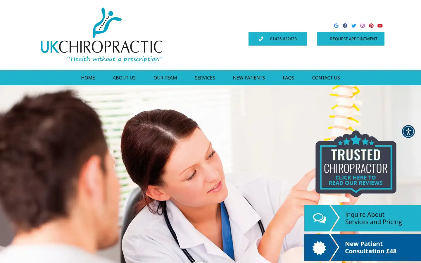 Screenshot of ukchiropractic.com