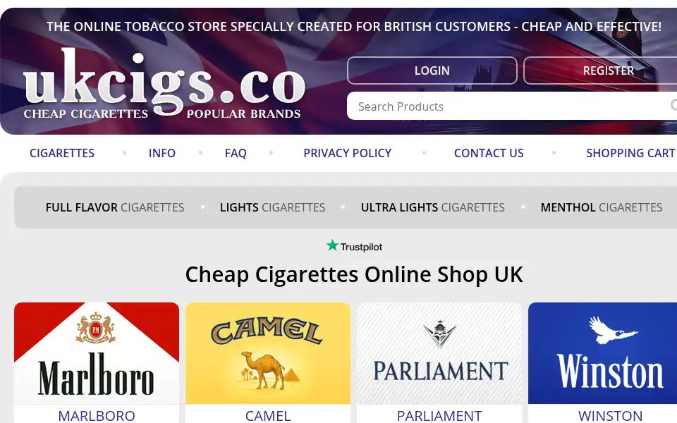 Screenshot of ukcigs.co