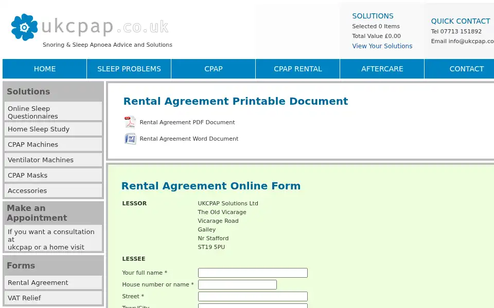Screenshot of ukcpap.co.uk