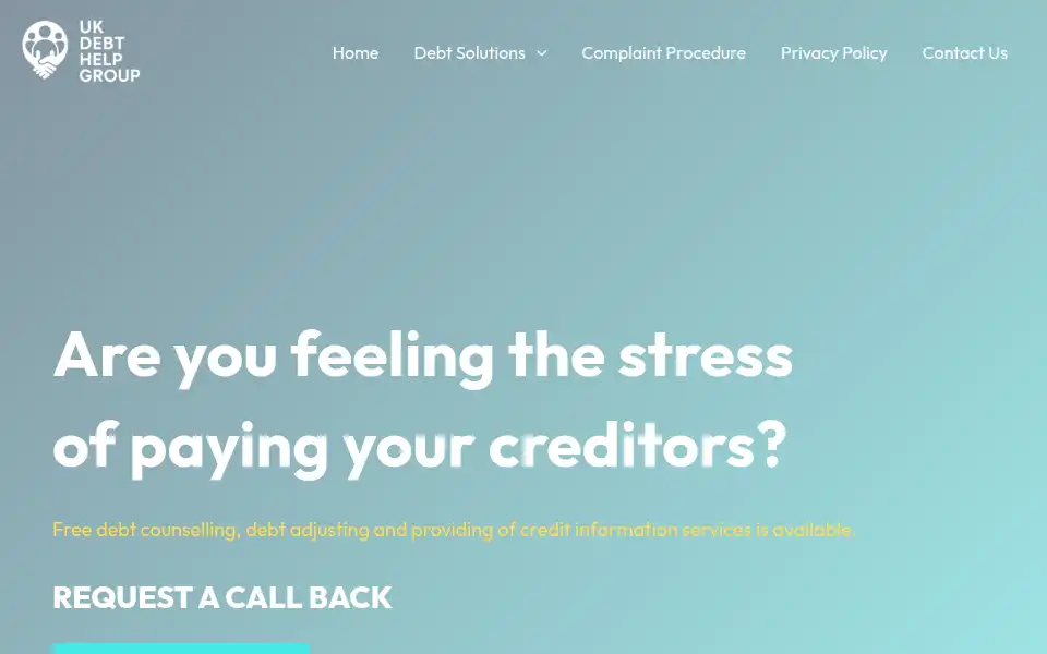 Screenshot of ukdebthelpgroup.co.uk