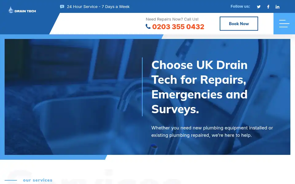 Screenshot of ukdraintechltd.co.uk