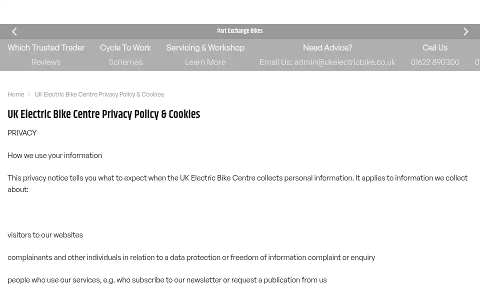 Screenshot of ukelectricbike.co.uk