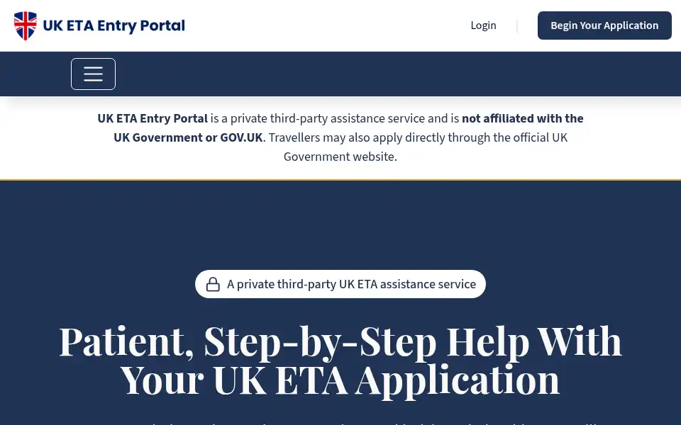 Screenshot of uketaentryportal.com