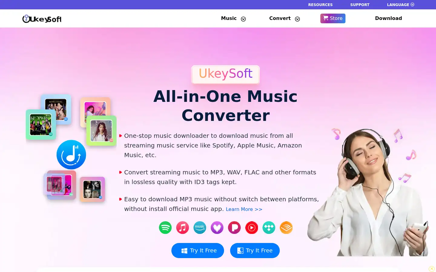 Screenshot of ukeysoft.com