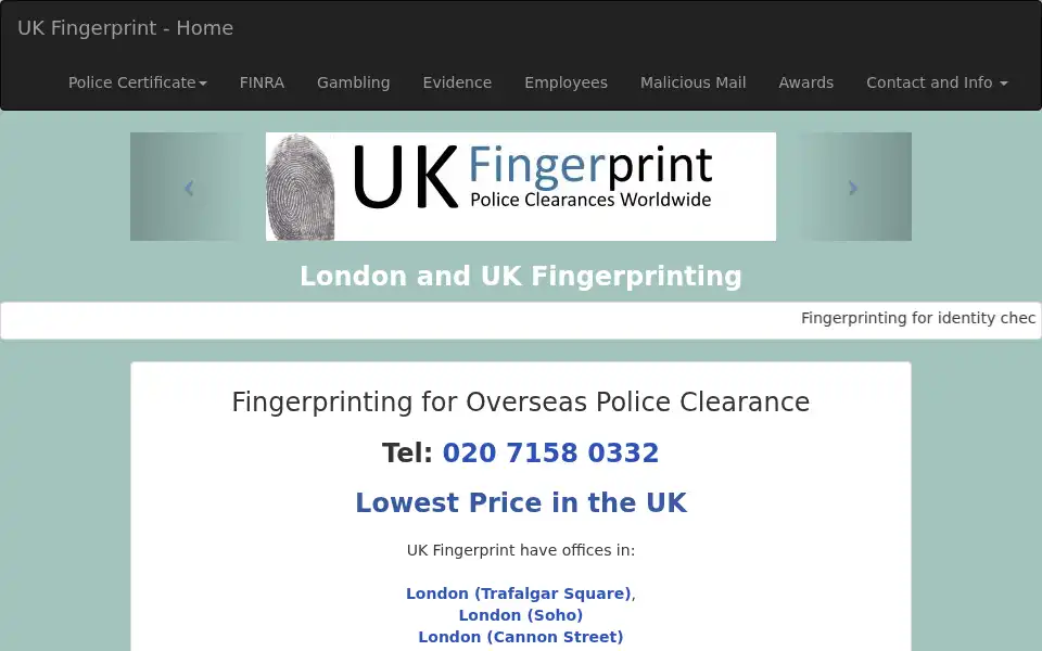 Screenshot of ukfingerprint.co.uk