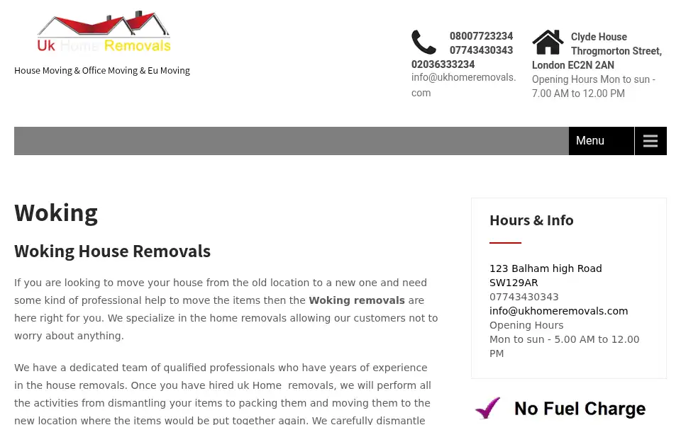 Screenshot of ukhomeremovals.com