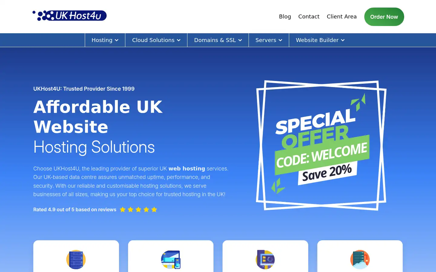 Screenshot of ukhost4u.com