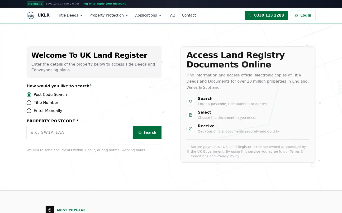Screenshot of uklandregister.co.uk