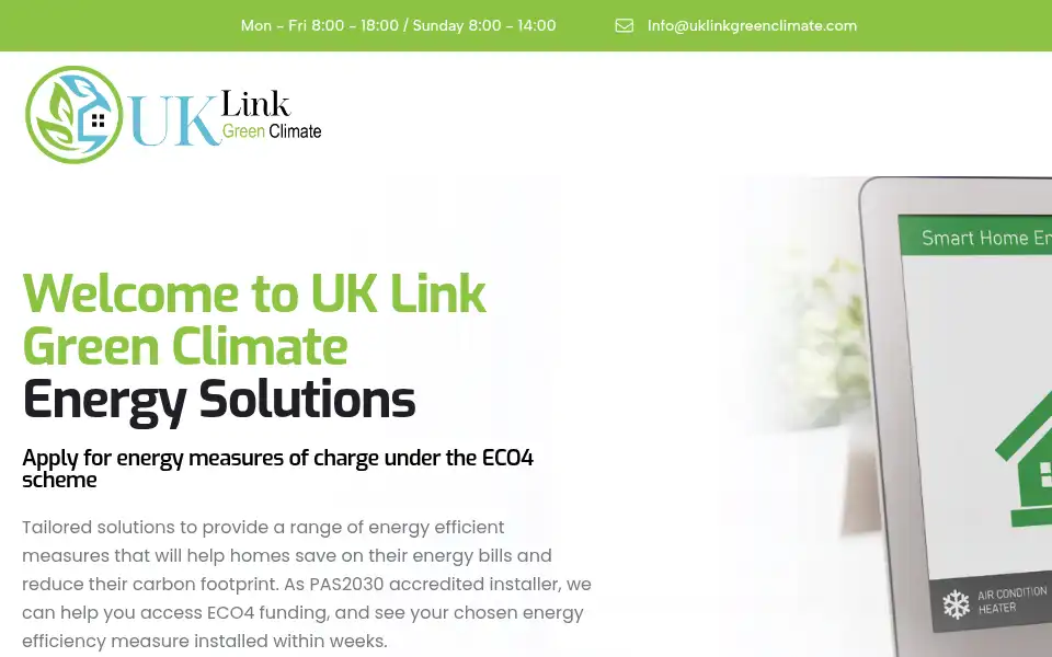 Screenshot of uklinkgreenclimate.com