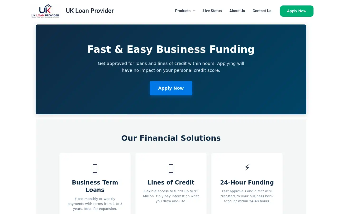 Screenshot of ukloanprovider.com