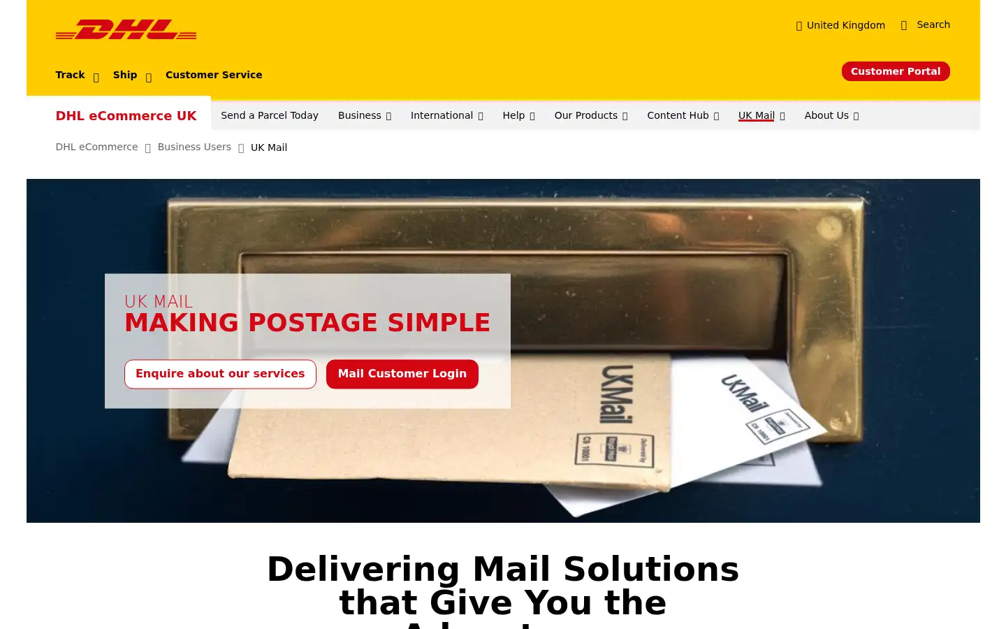 Screenshot of ukmail.com