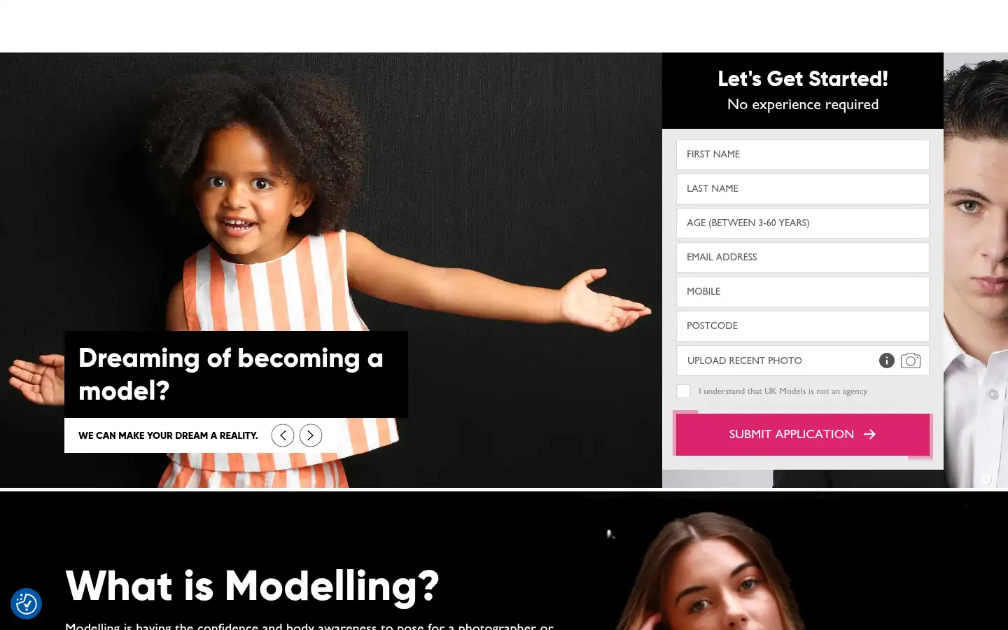 Screenshot of ukmodels.co.uk