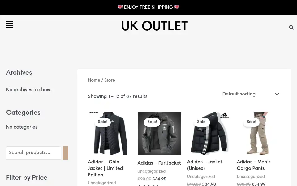 Screenshot of ukoutlet.store