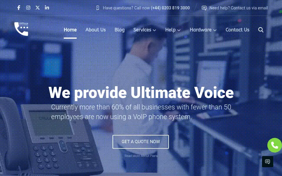 Screenshot of ukphonesystems.com