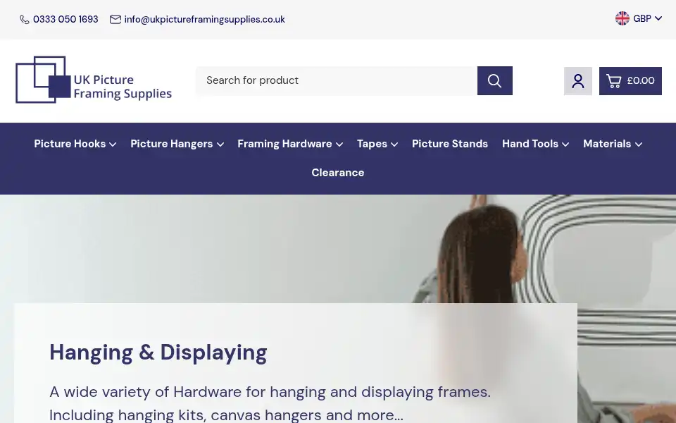 Screenshot of ukpictureframingsupplies.co.uk