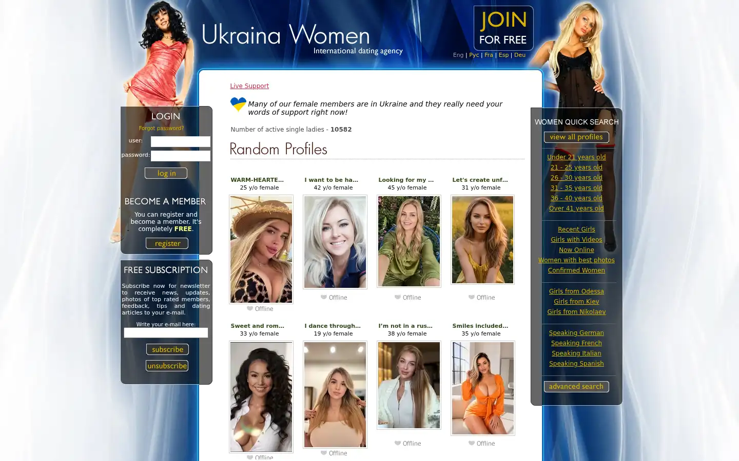 Screenshot of ukraina-women.com