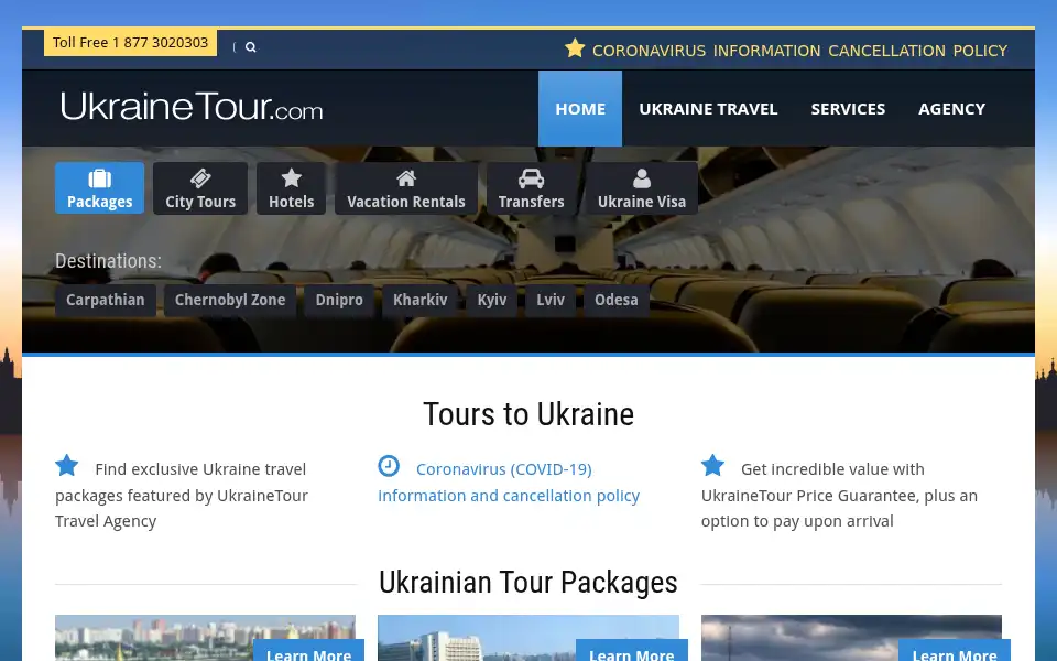 Screenshot of ukrainetour.com