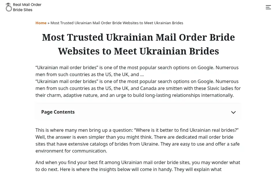 Screenshot of ukrainian-mail-order-brides.online