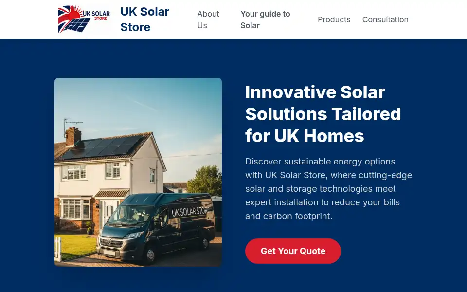 Screenshot of uksolarstore.co.uk
