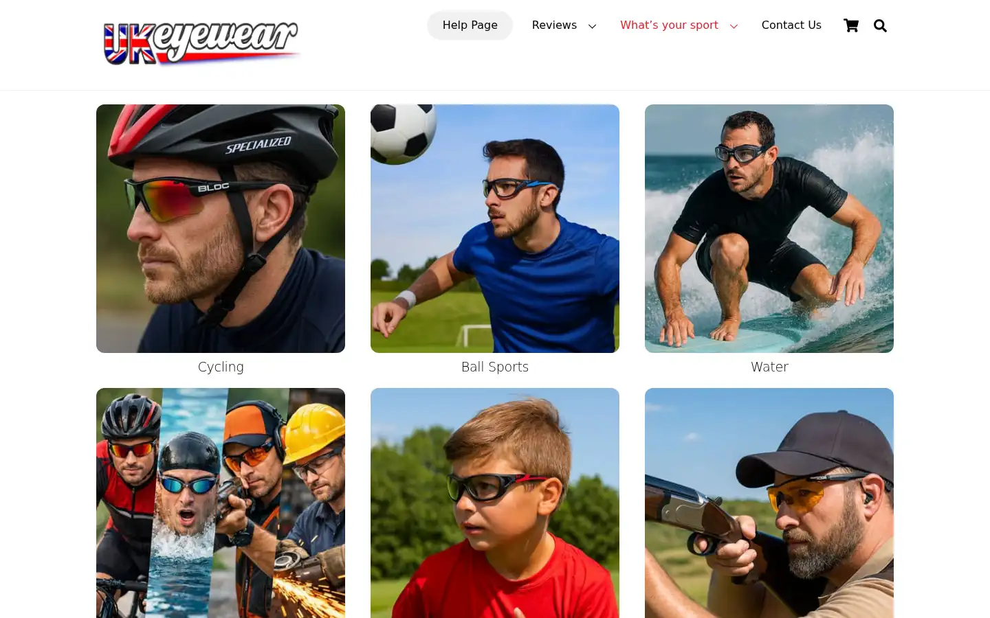 Screenshot of uksportseyewear.co.uk