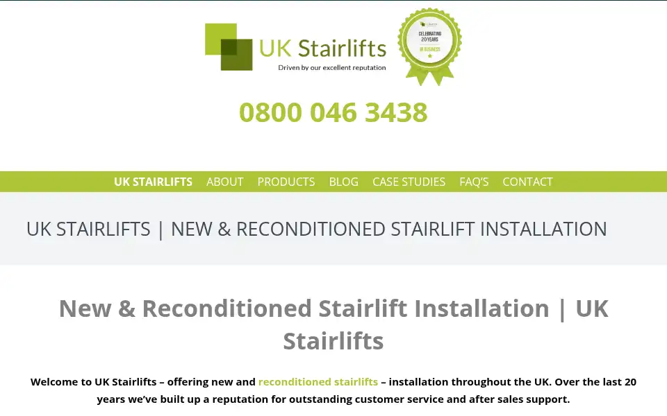 Screenshot of ukstairlifts.com