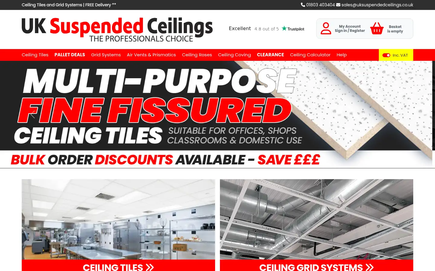 Screenshot of uksuspendedceilings.co.uk