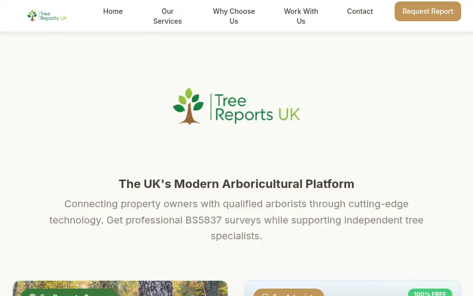 Screenshot of uktreereports.com