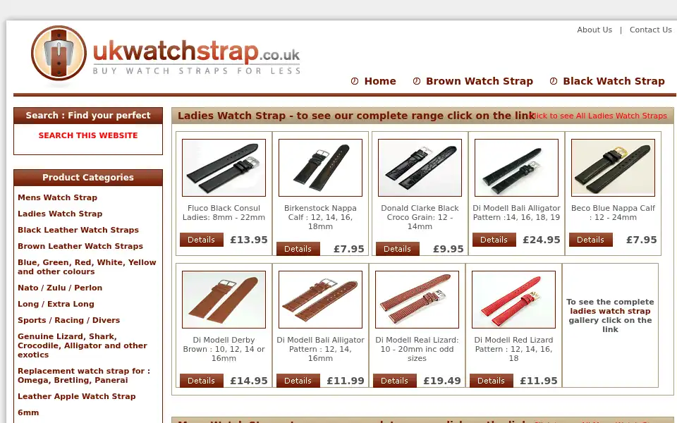Screenshot of ukwatchstrap.co.uk