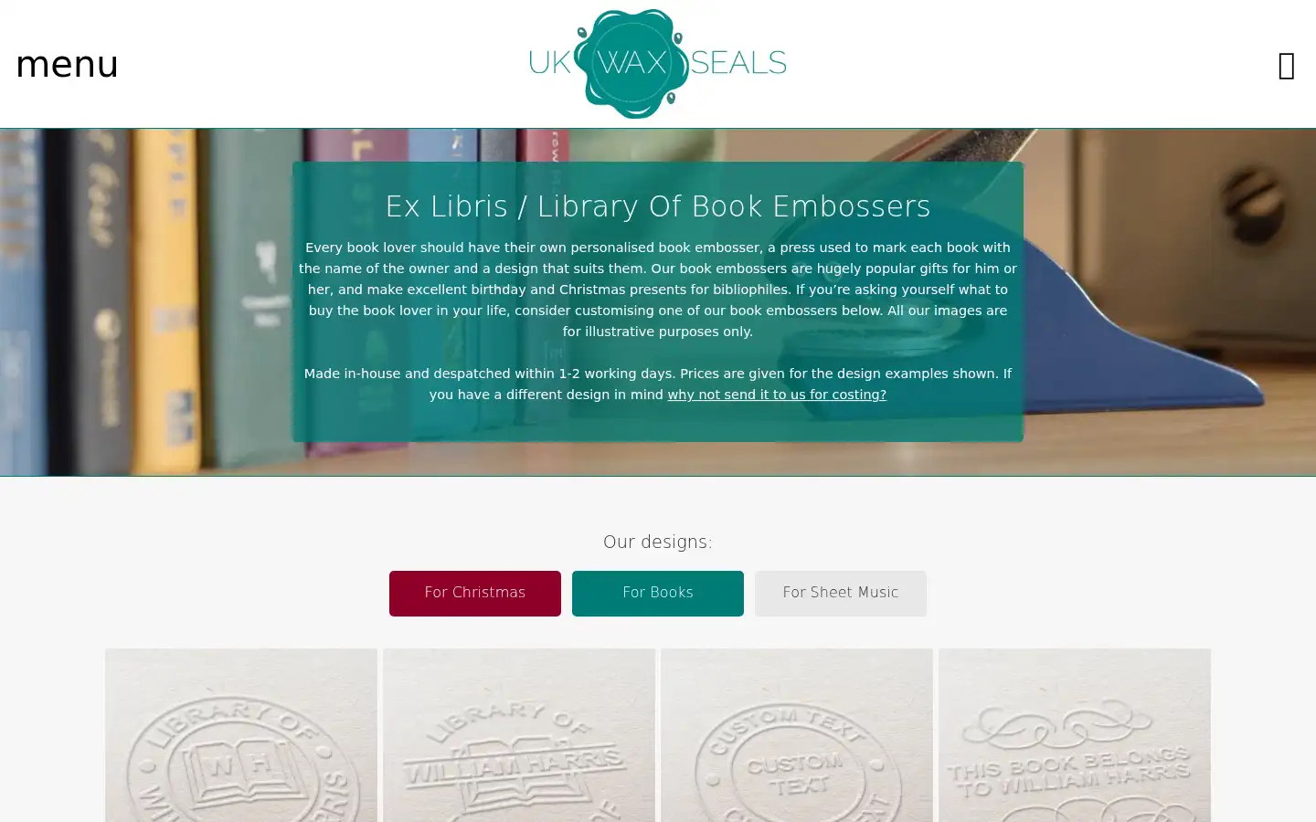 Screenshot of ukwaxseals.co.uk