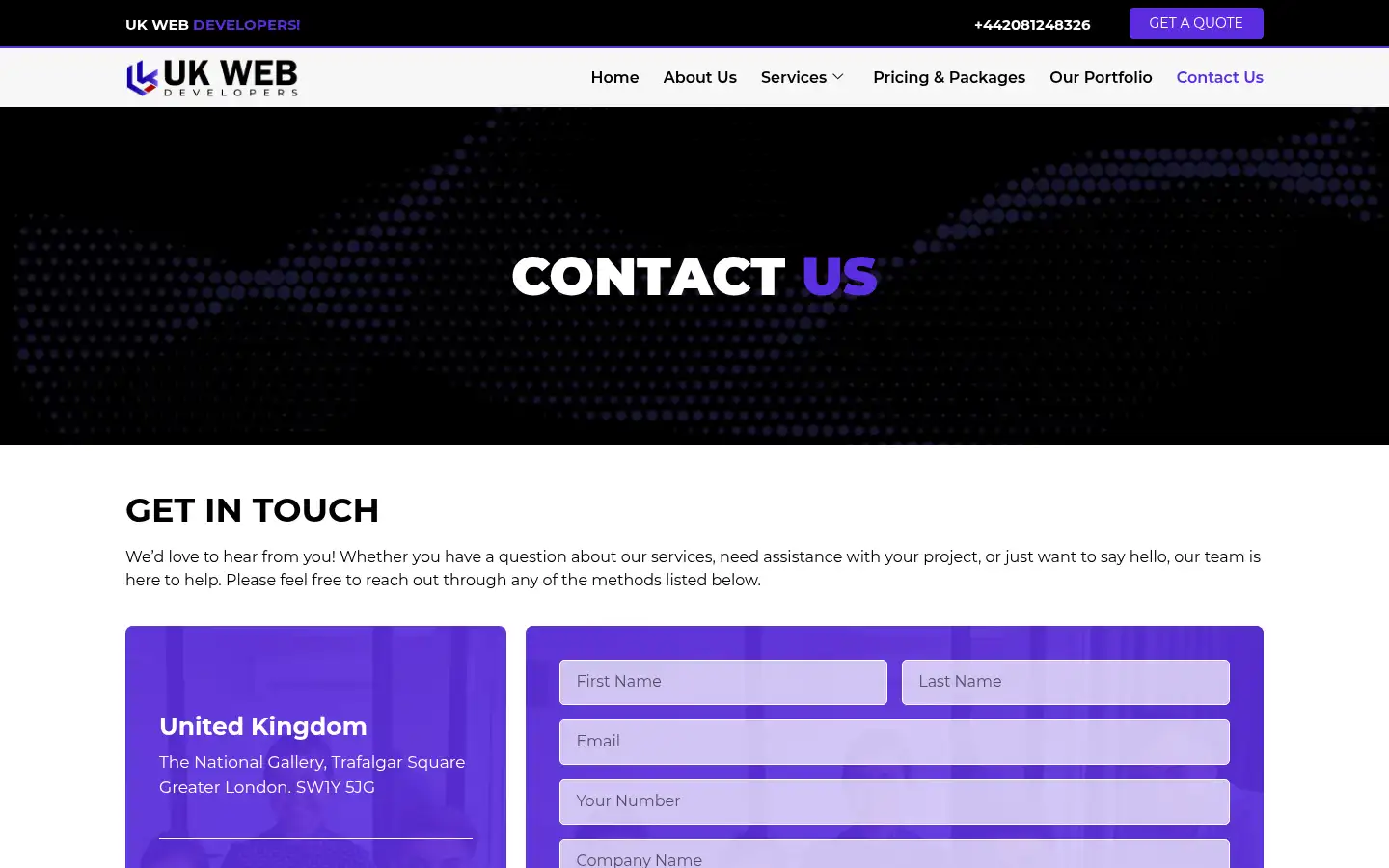 Screenshot of ukwebdevelopers.com