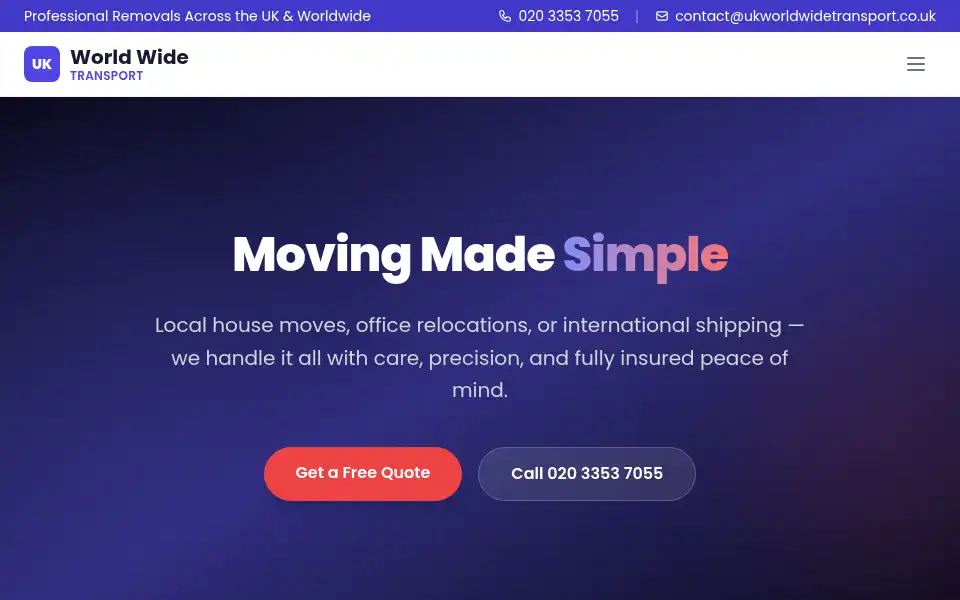 Screenshot of ukworldwidetransport.co.uk