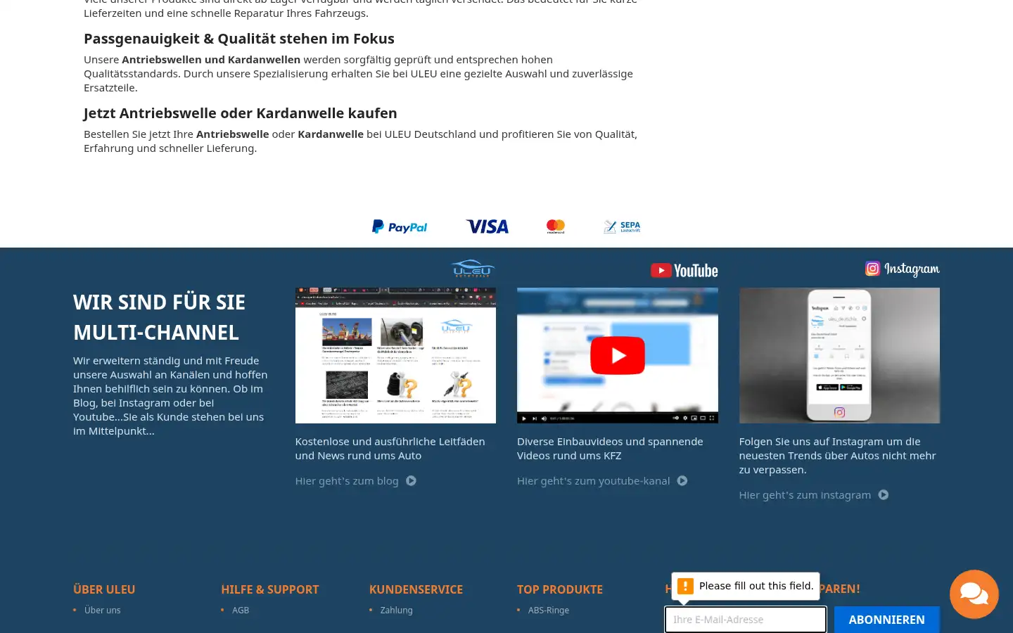 Screenshot of uleu.de