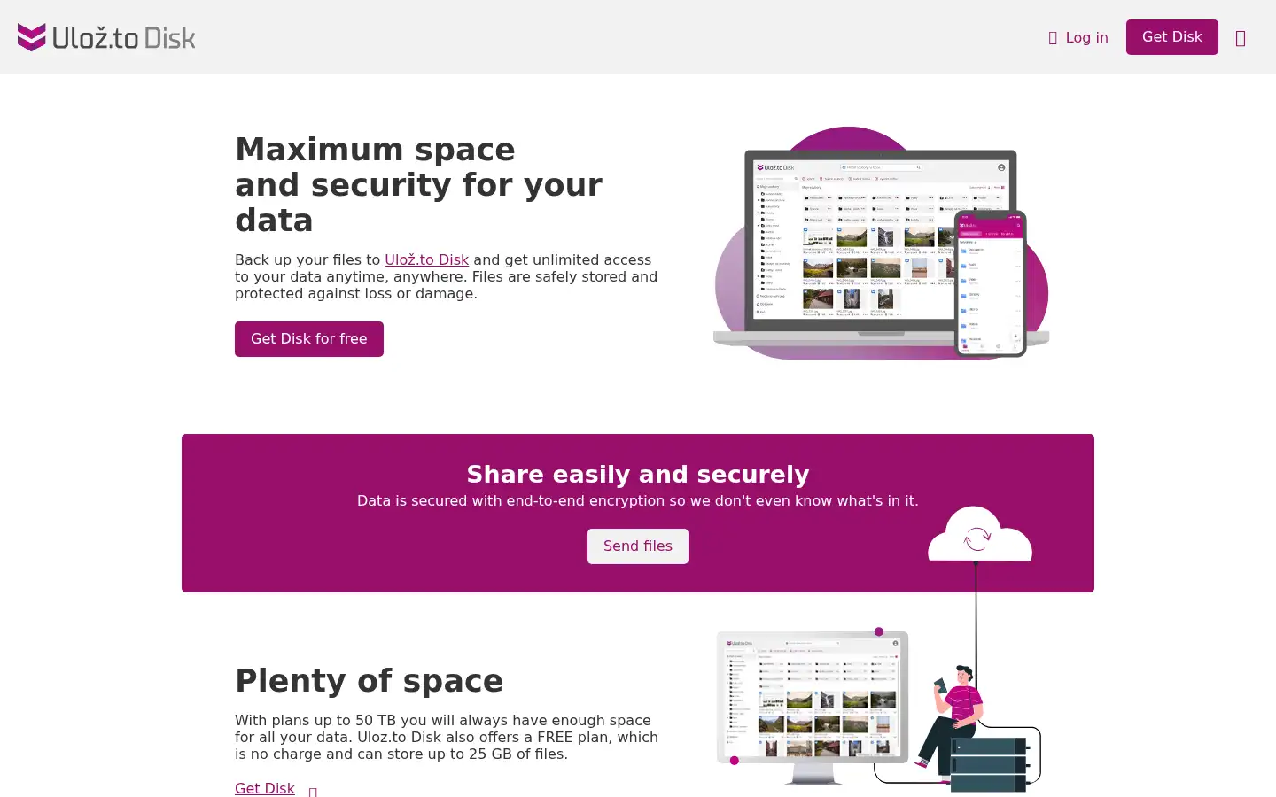 Screenshot of ulozto.net