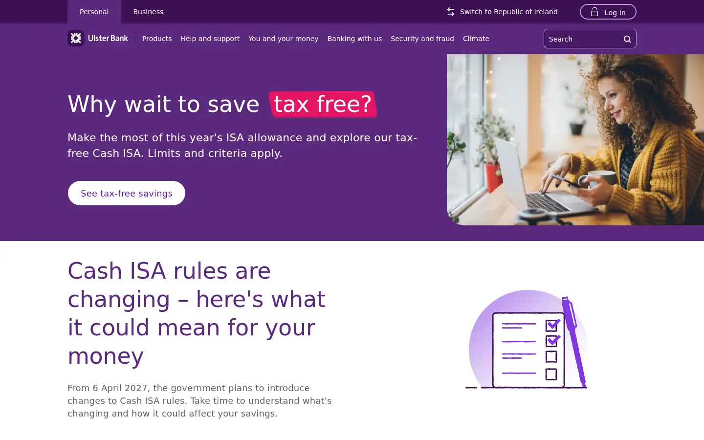 Screenshot of ulsterbank.co.uk
