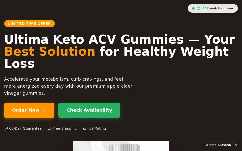 Screenshot of ultima-keto.lovable.app