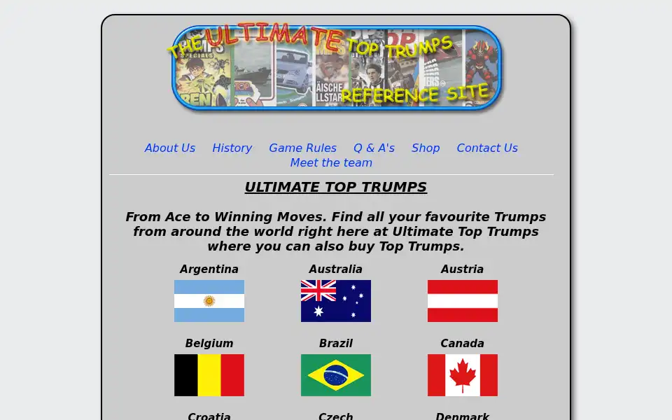 Screenshot of ultimate-top-trumps.co.uk