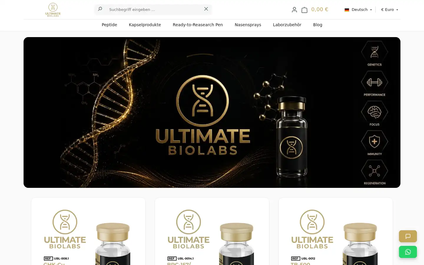 Screenshot of ultimatebiolabs.com