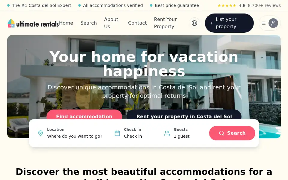 Screenshot of ultimaterentals.eu
