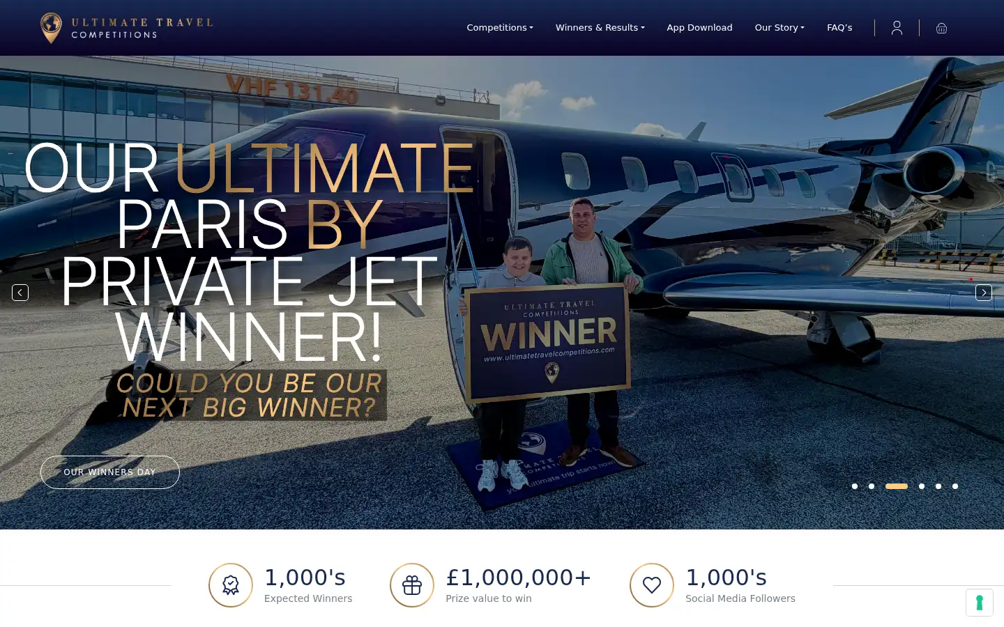 Screenshot of ultimatetravelcompetitions.com