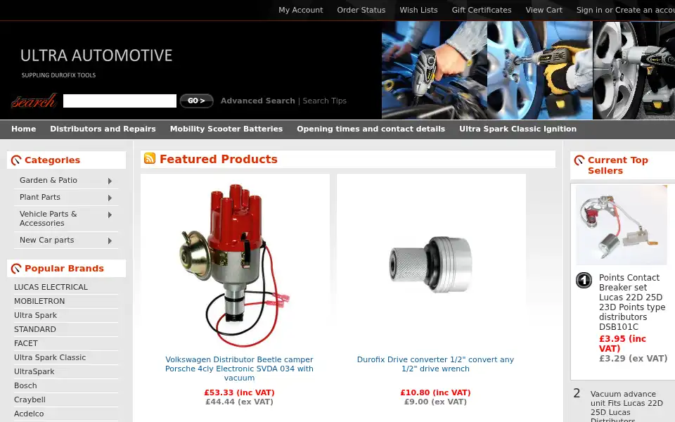 Screenshot of ultra-automotive.co.uk