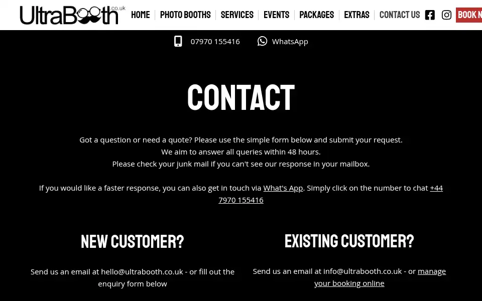 Screenshot of ultrabooth.co.uk
