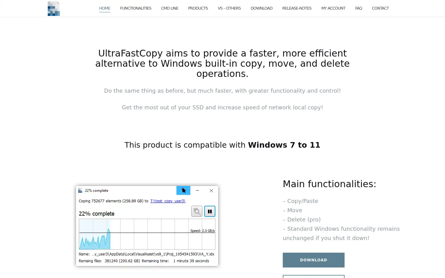 Screenshot of ultrafastcopy.com
