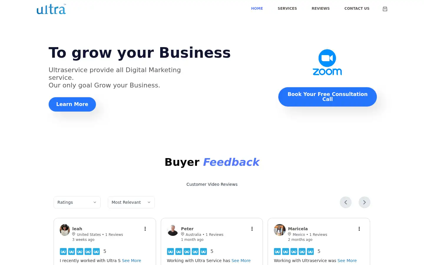Screenshot of ultraservice.uk