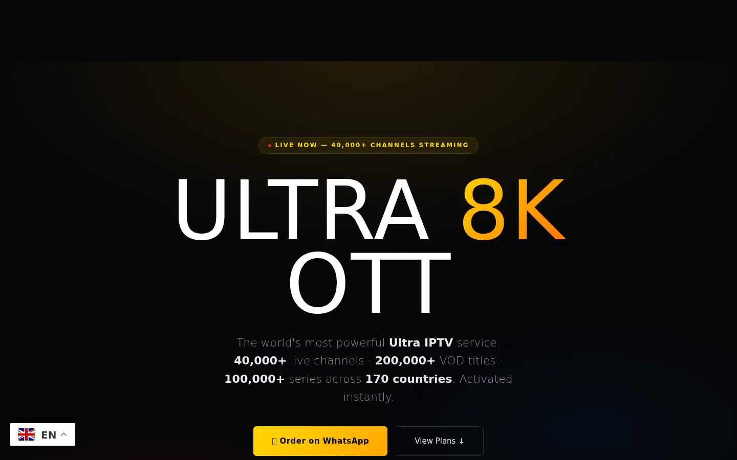 Screenshot of ultratv8k.com