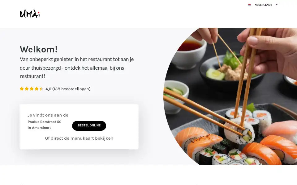 Screenshot of umaisushitogo.nl